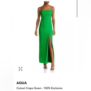 AQUA Cutout Crepe Gown